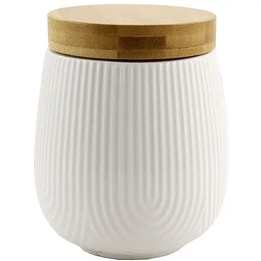 Банку для сипучих порцелянова із бамбуковою кришкою Interos 900 мл PJ03430-L-1