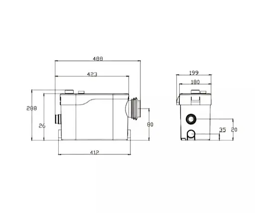 Каналізаційна установка SHIMGE WT 500B 0,5 кВт, Нmax 9 м, Qmax 125 л/хв - фото 3