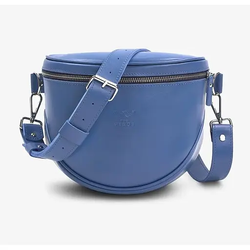 Шкіряна сумка поясна-кросбоди Vacation яскраво-синій - фото 1