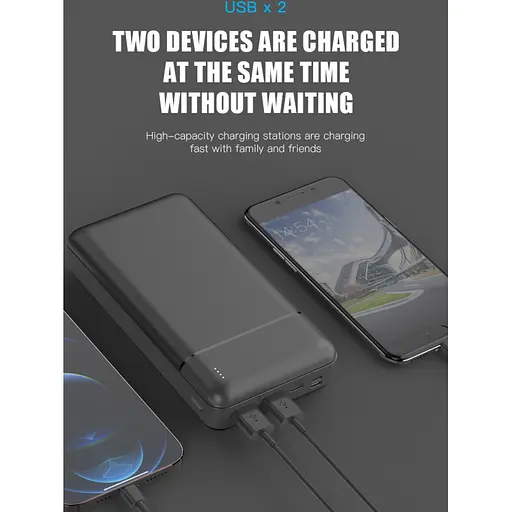 Зовнішній акумулятор Power bank Platinet PMPB30W707B 30000mAh Чорний - фото 5