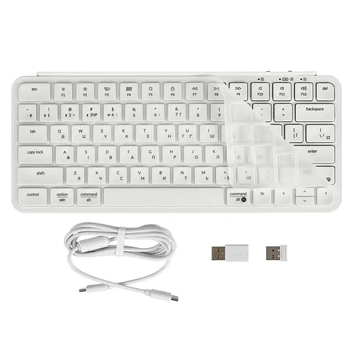 Keychron Клавіатура мембрана B1 Pro, USB/WL/BT, ivory white - фото 2