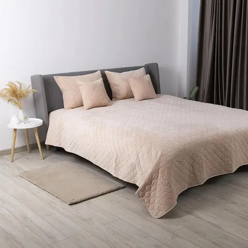 Покрывало ТЕП Velour пудра ромб прямой 240 x 260 см (4-00518_21709) - фото 6