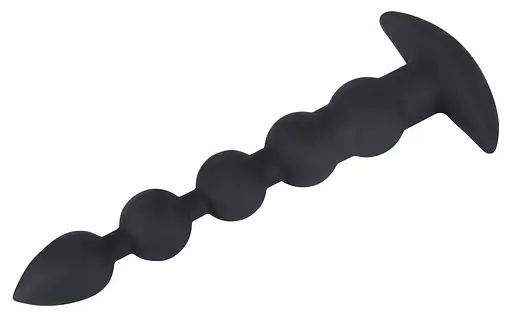 Анальний ланцюжок з вібрацією Black Velvets Rechargeable Beads 21 см (чорний) - фото 2