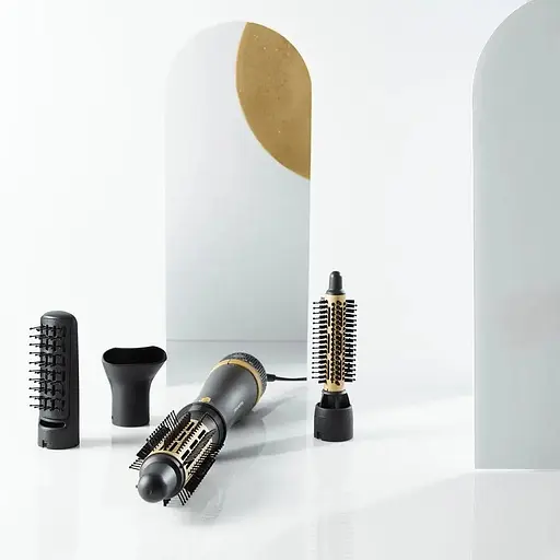 Фен-щетка Rowenta Express Style, 800 Вт, 3 режима, ионизация, холодный обдув, керамика, турмалин, черно-золотой - фото 7