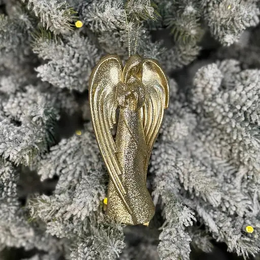 Новорічна підвіска MIS LT Янгол молиться-2 7х2,5х13,5 см золотий - фото 2