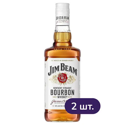 Віскі Jim Beam White Kentucky Staright Bourbon Whiskey 4 yo 40% 0.7 л х 2 шт.