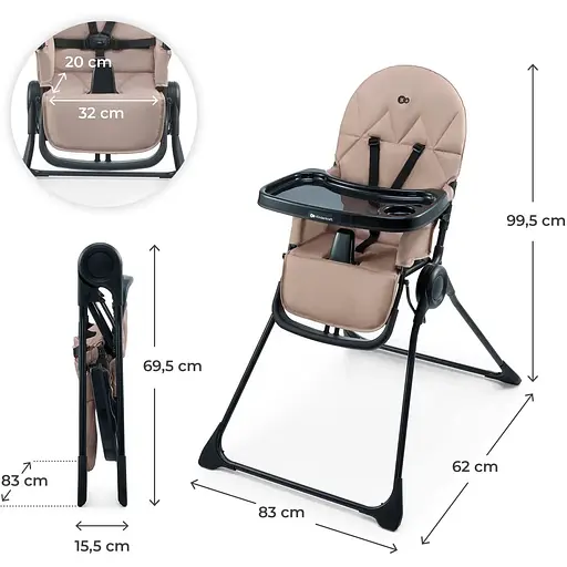 Стульчик для кормления Kinderkraft Binci Beige (KHBINC00BEG0000) - фото 4