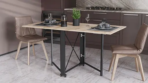 Стіл-книжка трансформер Оріон 2 Ferrum-decor 750x1520x730 Чорний метал ДСП Дуб Сан-Марино 16 мм (FRD-104584) - фото 5