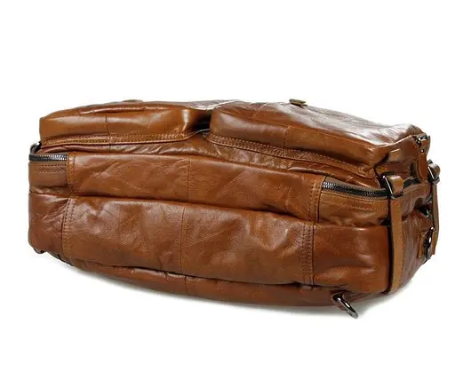 Чоловіча шкіряна сумка John McDee 27х15х38 см sum0026643 - фото 3