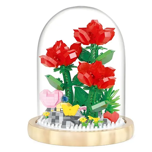 3D конструктор Весенние розы под колбой на 684 детали (1170-Р) - фото 2