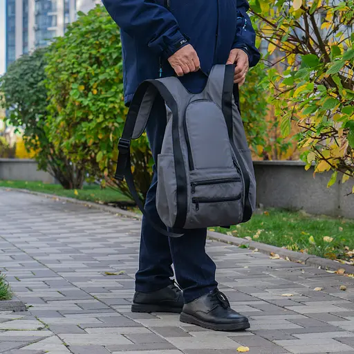 Рюкзак-антивор OOLOO Капля 45х27х14 см, графитовый 2657 - фото 7