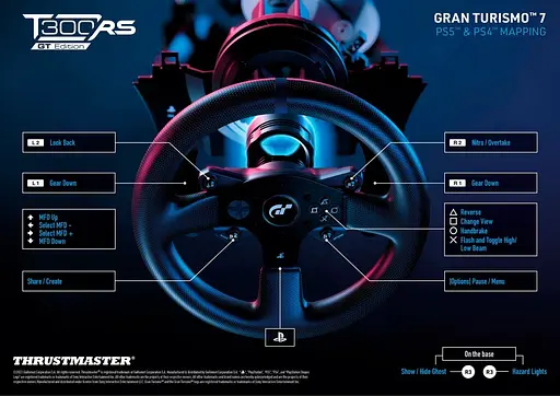 Ігрове кермо з педалями Thrustmaster для PC/PS5/PS4/PS3 T300 RS GT Edition Official Sony licensed for Gran Turismo (4160681) [87493] - фото 7