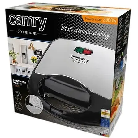 Сендвічниця бутербродниця 850Вт Camry CR 3018 керамічні пластини - фото 5