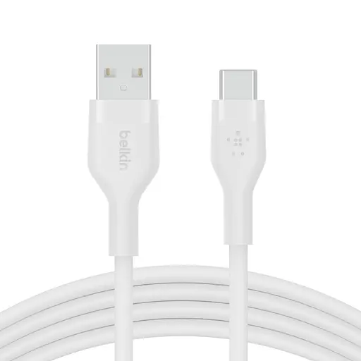 Belkin Кабель USB-A - USB-C силиконовый, с клипсой, 2м, белый