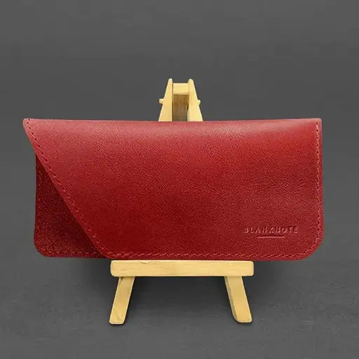 Кожаный чехол для очков BlankNote Краст Красный  - фото 2