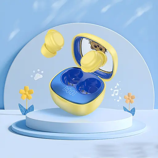 Навушники бездротові Hoco TWS EW111 вакуумні дитячі жовтий - фото 3