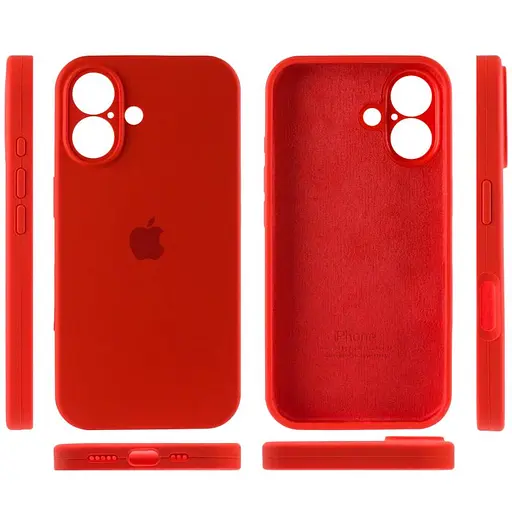 Чехол Epik Silicone Case Full Camera Protective AA для Apple iPhone 16, 6.1 Красный/Red - фото 6