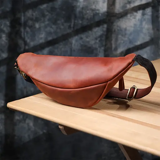 Бананка для чоловіків відмінної якості з натуральної шкіри вінтажної SHVIGEL 34х14х7 см sum0027446 - фото 10