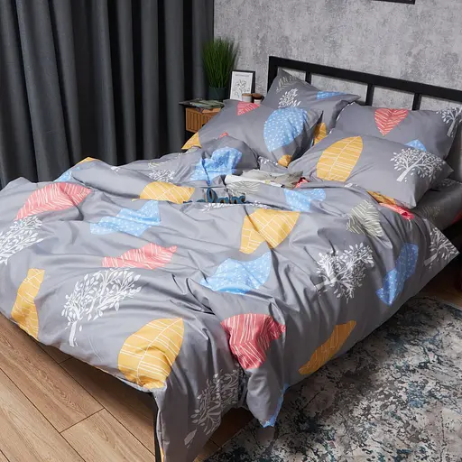 Комплект постельного белья Moon&Star Микросатин Premium Colorful Harmony Евро 200х220 наволочки 4х50х70 - фото 6