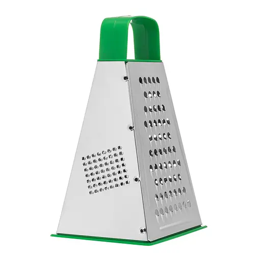 Терка конус для овощей и фруктов 4-сторонняя из нержавеющей стали с пластиковой ручкой (высота 21.5 см), Kitchette 84009 - фото 4