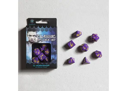 Набір кубиків Classic RPG Purple & yellow Dice Set , 7 шт. (SCLE93) - фото 3