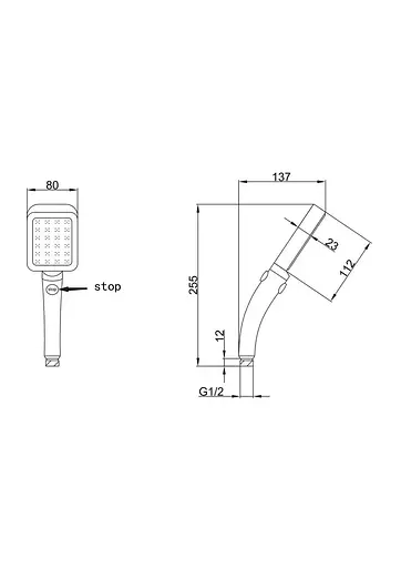 Ручной душ-распылитель 1-режим хром Frap F012, Хром - фото 5
