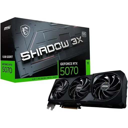 Видеокарта MSI GeForce RTX 5070 12G SHADOW 3X OC (G5070-12S3C) EU [135650]