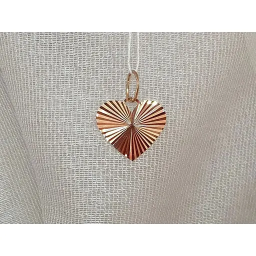 Золотая подвеска "Сердце".  440959А - фото 2