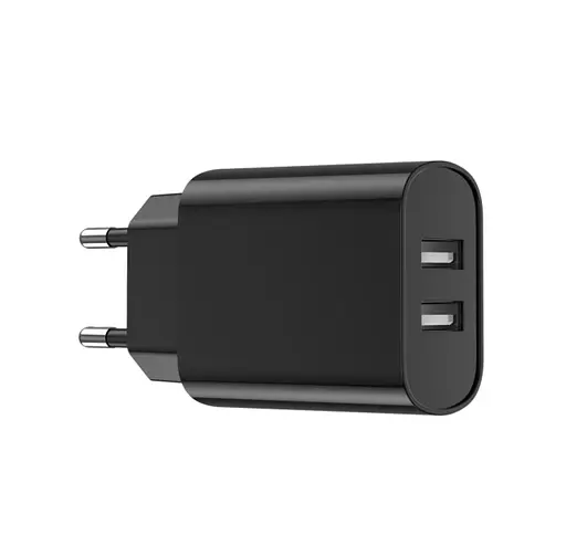 Мережевий зарядний пристрій Wiwu Wi-U003 Dual USB A Chager EU Plug Чорний - фото 1