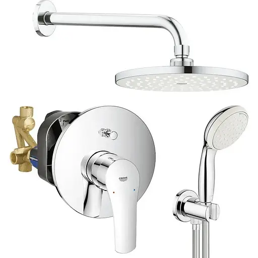 Душова система прихованого монтажу із змішувачем Grohe Eurosmart New UA25183004, Хром - фото 1