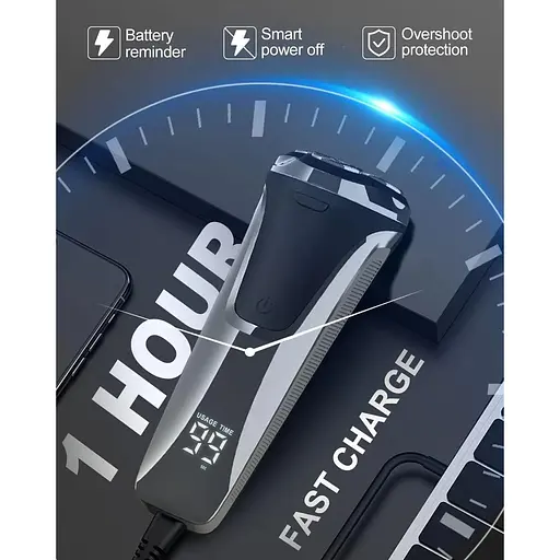 Електробритви Rantizon Вологі та сухі водонепроникні перезаряджувані бритви з тримером - фото 4