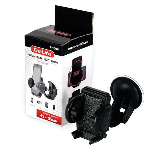 Держатель мобильного телефона CarLife PH604 40-95 мм для авто на присоске - фото 2