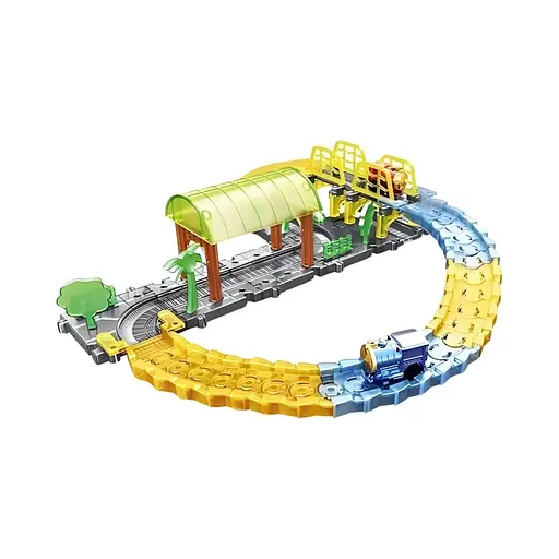 Железнодорожный трек 899-4, 59 деталей, локомотив с реалистичным дизайном