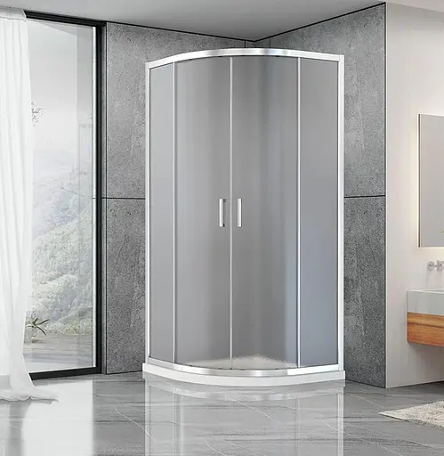 Душевая кабина Dusel A-511 90x90x190 шиншилла, универсальная, матовый, хром, 90x90 - фото 1