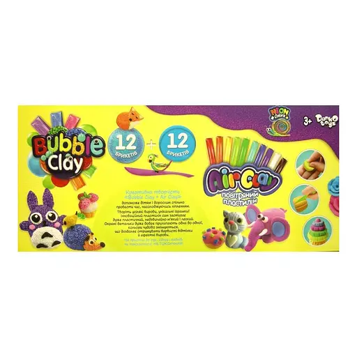 Набір для творчості 2 в 1 "Air Clay + Bubble Clay" ARBB-02-01U Danko Toys (4823102811031) - фото 2