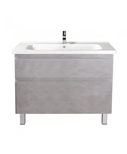 Тумба Мойдодир Палермо 100-U з умивальником ID-100 бетон світлий Сірий - фото 8