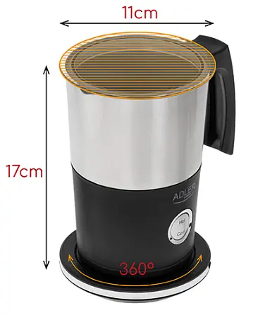 Спінювач молока - підігрів Adler AD 4497 - фото 6