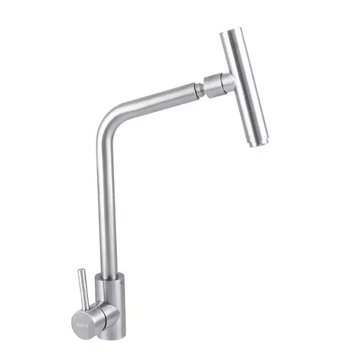 Смеситель для кухни Haiba SUS 017 с поворотным аэратором HB3897 Нержавеющая сталь - фото 1