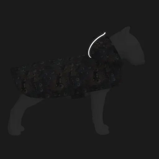 Дощовик-накидка з капюшоном для собак Waudog Clothes, малюнок "Зубасті монстри", L, А 48-52 см, B 60-70 см, С 42-52 см - фото 5