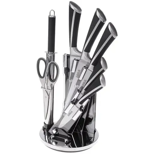 Набір ножів із підставкою 8 предметів Black (NS18SETKN)