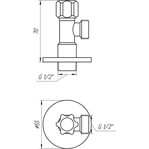 Кран вентильний кутовий Solomon 1/2″х 1/2″ 160403 000012017 - фото 7