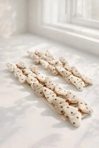 Текстильні прикраси з делікатним затискачем для волосся 10 шт. - фото 1