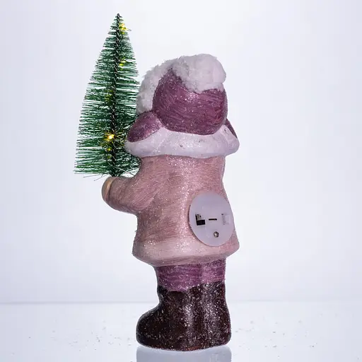 Новорічна фігурка з підсвіткою Дівчинка з ялинкою з фарфору 12×8×23 (см) новорічний декор Yiwu CR-5-3 - фото 5