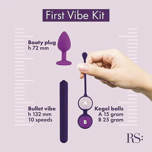 Набір секс-іграшок Rianne S Essentials First Vibe Kit 3 шт. фіолетовий - фото 4