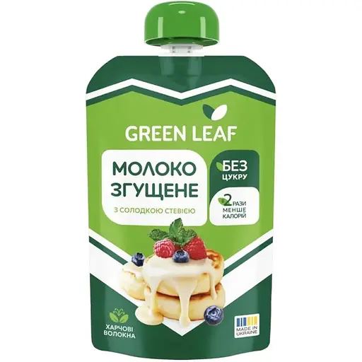 Молоко згущене Green Leaf, з солодкою стевією, 90 г