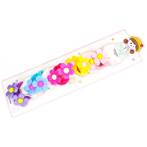 Резинка для волосся дитяча Квіточки La-beauty 0108-411, 10 штук - фото 1