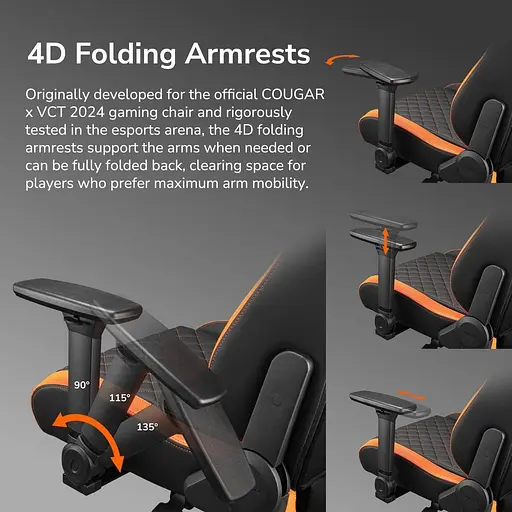 Игровое кресло Cougar Defensor Black Orange (DEFENSOR) - фото 12