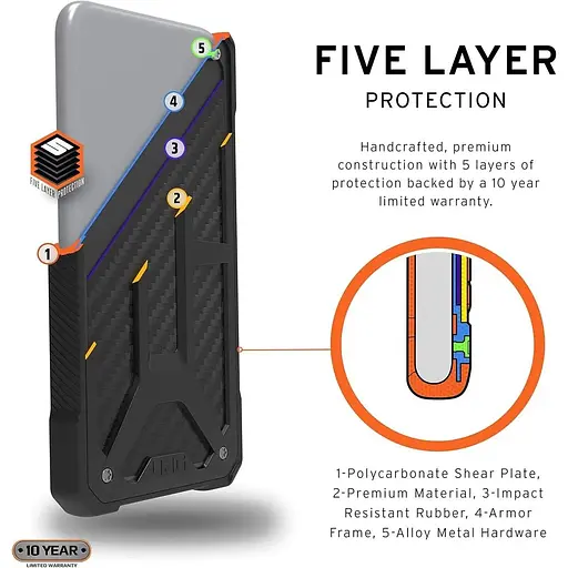 Оригинальный противоударный чехол UAG Monarch для iPhone 11 Pro (5.8") Carbon Fiber 111701114242 - фото 10