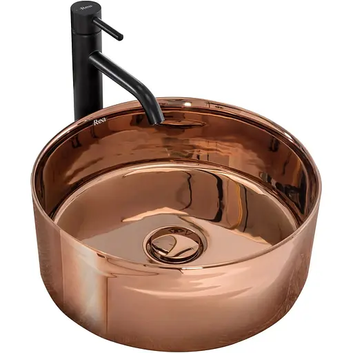 Умивальник Rea Ida rose gold накладний рожеве золото REA-U7401, Золотий - фото 1