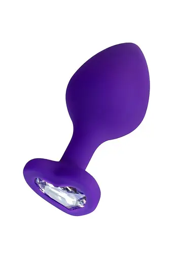 Анальна пробка ToDo Anal Plug Diamond Heart 8 см (фіолетовий) - фото 4